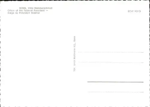 Bonn Rhein Villa Hammerschmidt Sitz des Bundespraesidenten / Bonn /Bonn Stadtkreis