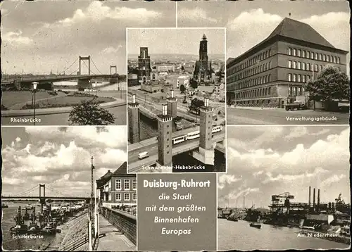 Duisburg Ruhr Rheinbr?cke Schifferb?rse Schwanentor Hebebr?cke Verwaltungsgeb?ude Niederrhein Binnenhafen / Duisburg /Duisburg Stadtkreis