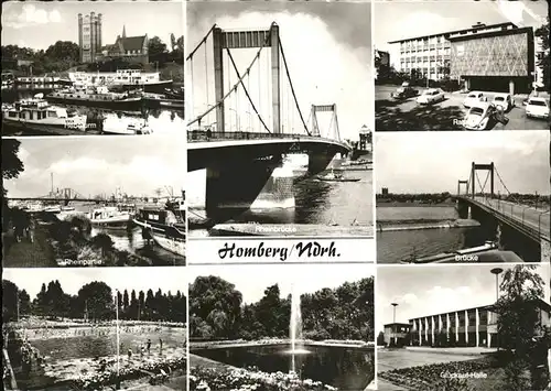 Homberg Duisburg Hebeturm Rheinbr?cke Schiff Rathaus Gl?ckauf Halle Park Font?ne Schwimmbad Kat. Duisburg