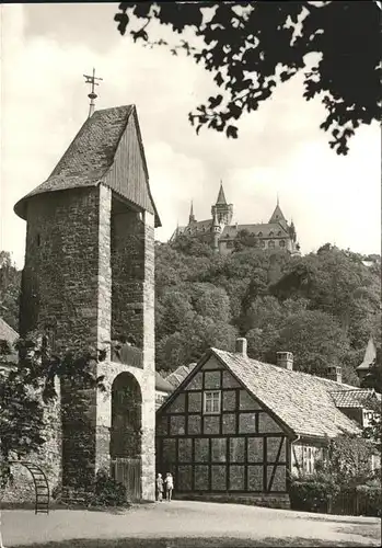 Wernigerode Harz Alte Stadtmauer am Vorwerk Schloss Feudalmuseum Kat. Wernigerode