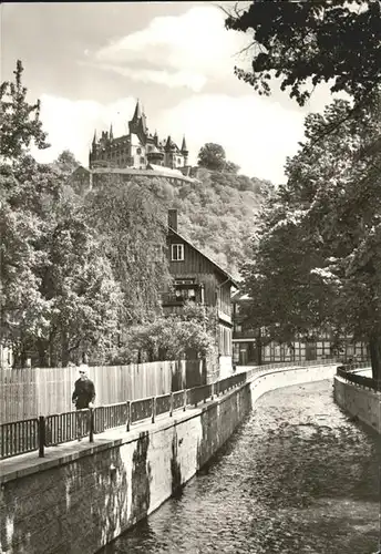 Wernigerode Harz Partie an der Flutrenne Schloss Feudalmuseum Kat. Wernigerode