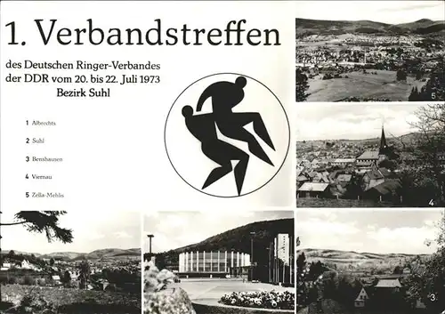 Suhl Thueringer Wald 1. Verbandstreffen Deutscher Ringerverband der DDR Bezirk Suhl Kat. Suhl
