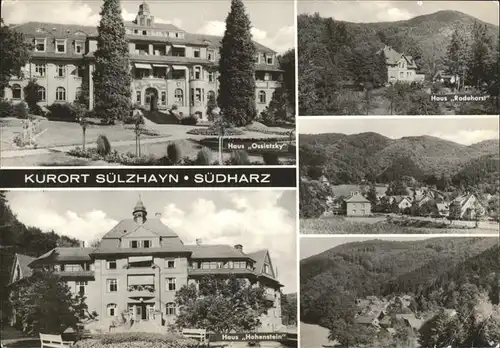 Suelzhayn Haus Ossietzky Rodehorst und Hohenstein Kurort Kat. Ellrich
