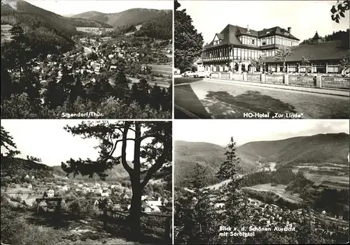 Sitzendorf Thueringen Gesamtansicht HO Hotel Zur Linde Blick von der Schoenen Aussicht ins Sorbitztal Kat. Sitzendorf Schwarzatal