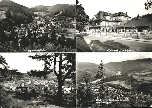 Sitzendorf Thueringen HO Hotel Zur Linde Blick von Schoene Aussicht ins Sorbitztal Kat. Sitzendorf Schwarzatal