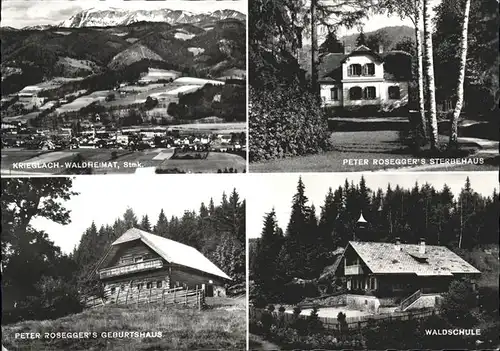Krieglach Steiermark Gesamtansicht mit Alpenpanorama Peter Rosegger Geburtshaus Sterbehaus Waldschule Kat. Krieglach
