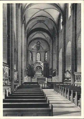 Mendig Eifel Abtei Maria Laach Inneres der Basilika Kupfertiefdruck Kat. Mendig