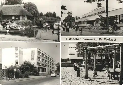 Zinnowitz Ostseebad Usedom Bootshafen am Achterwasser Erholungsheim Roter Oktober IG Wismut Personalheim Kinderspielplatz Kat. Zinnowitz