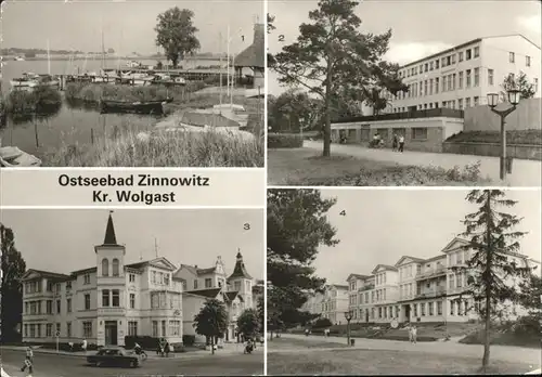 Zinnowitz Ostseebad Usedom Hafen am Achterwasser Erholungsheim VEB Chemiekombinat Bitterfeld Rat der Gemeinde Kurverwaltung Strandpromenade  Kat. Zinnowitz