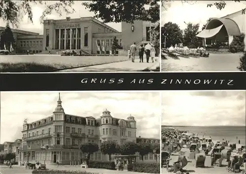 Zinnowitz Ostseebad Usedom Kulturhaus Konzertpavillon Erholungsheim Glueck auf Strand Kat. Zinnowitz