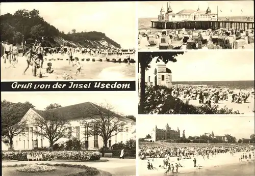 Usedom Koelpinsee Strand Heringsdorf Kulturhaus Ahlbeck Seebruecke Bansin Musikpavillon Zinnowitz Strand Kat. Usedom