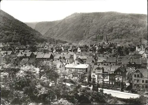 Thale Harz Ortsansicht mit Kirche Blick vom Lindenberg Kat. Thale