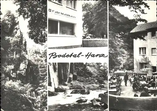 Thale Harz im Bodetal Cafe Waldkater Felsen Handabzug Kat. Thale