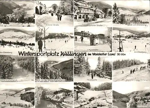 Willingen Sauerland Teilansichten Wintersportplatz Lift Ettelsberg Muehlenkopfschanz Stryck Viadukt Kat. Willingen (Upland)