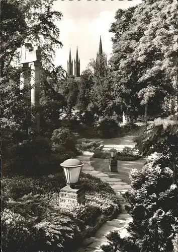 Wiesbaden Nizza Plaetzchen im Kurpark Kirchturm Kat. Wiesbaden