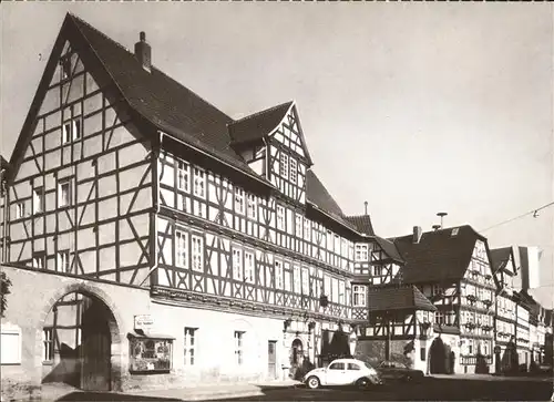 Wanfried Marktstrasse Gasthof zum Schwan Rathaus Fachwerkhaus Torbogen Kat. Wanfried