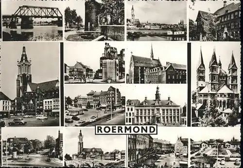 Roermond Teilansichten Bruecke Turm Marktplatz Kathedrale Kat. Roermond