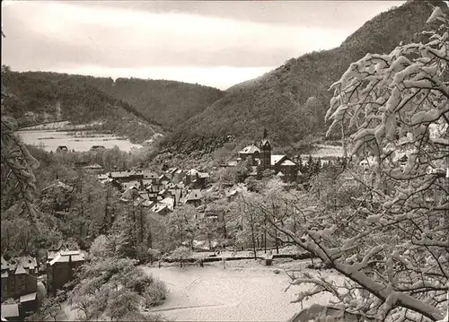 Bad Bertrich Ortsansicht mit Kirche im Winter Kat. Bad Bertrich