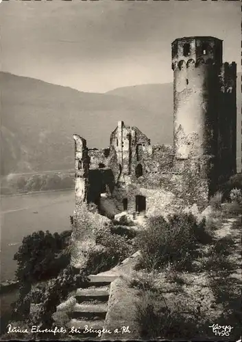 Bingen Rhein Burg Ruine Ehrenfels Handabzug Kat. Bingen am Rhein