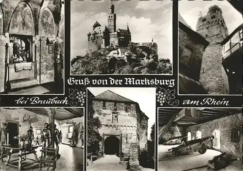 Braubach Rhein Marksburg Kanone / Braubach /Rhein-Lahn-Kreis LKR