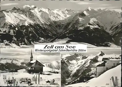 Zell See Wintersportgebiet Schmittenhoehe Alpenpanorama Kapelle Berghotel Restaurant Kat. Zell am See
