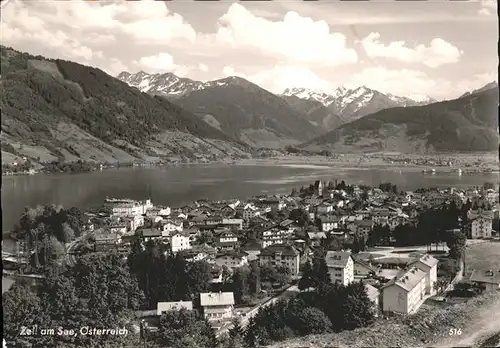 Zell See Panorama gegen Hohe Tauern Kat. Zell am See