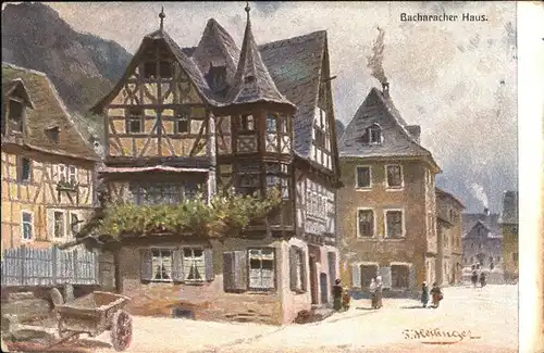 Bacharach Rhein Haus Kuenstlerkarte Kat. Bacharach