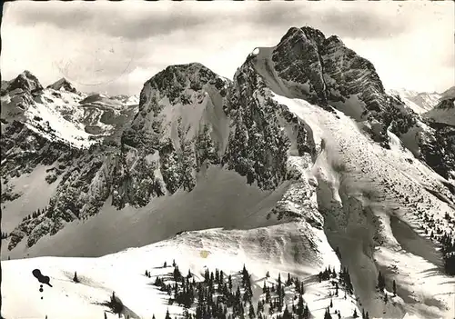 Kempten Aggenstein Thannheimer Berge im Schnee Kat. Kempten (Allgaeu)