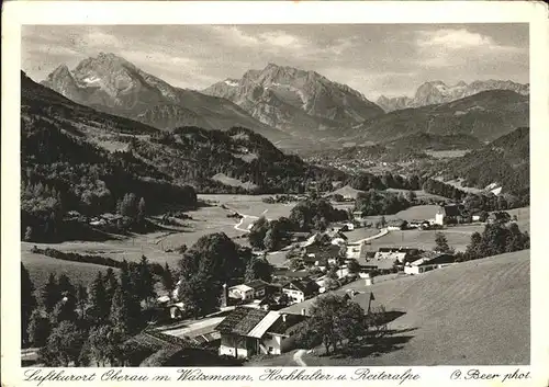 Oberau Loisach Panorama mit Watzmann Hochkalter Reiteralpe Kat. Oberau