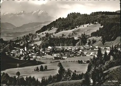 Oberstaufen Panorama mit Alpen Kat. Oberstaufen