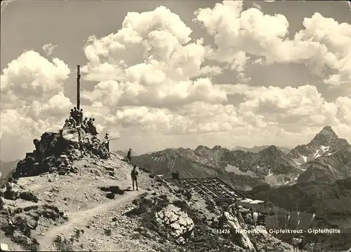 Oberstdorf Nebelhorn Gipfelkreuz Gipfelhuette Kat. Oberstdorf