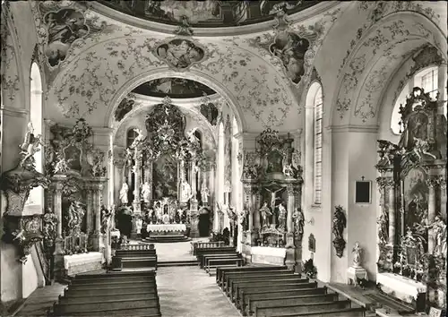 Oberammergau Pfarrkirche innen Kat. Oberammergau