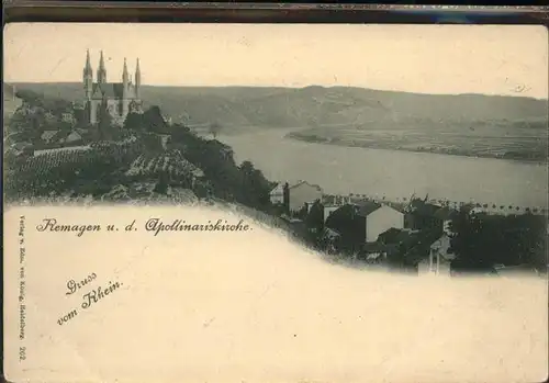 Remagen Panorama mit Apollinariskirche Kat. Remagen