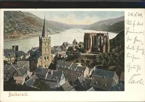 Bacharach Rhein Rheinpanorama  Kat. Bacharach