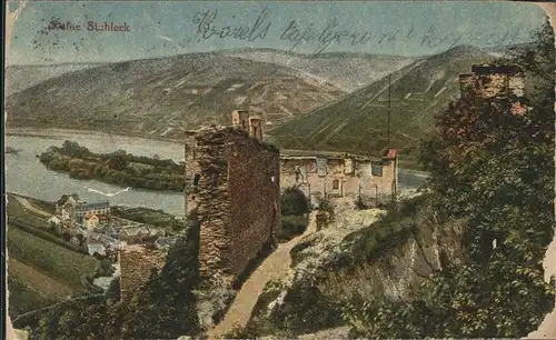 Bacharach Rhein Ruine Stahleck Kuenstlerkarte Kat. Bacharach