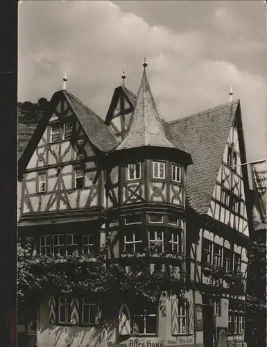 Bacharach Rhein Weinhaus "Altes Haus" Fachwerk Kat. Bacharach