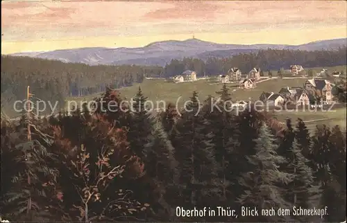 Oberhof Thueringen Blick zum Schneekopf Kat. Oberhof Thueringen