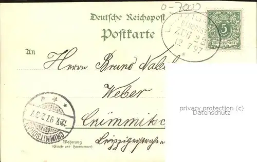 Leipzig Schmiede u.Gasthof waehrend der Saechs.Thuer.Industrie & Gewerbe Ausstellung 1897 (Bahnpoststempel) Kat. Leipzig