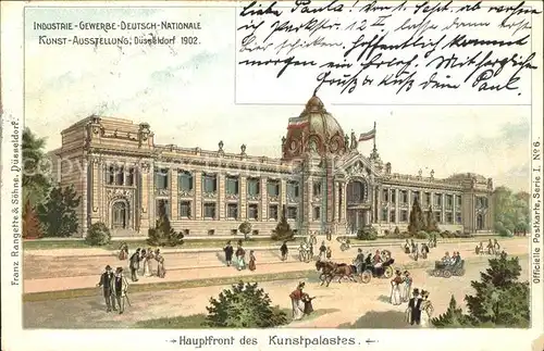 Duesseldorf Ind. Gewerbe Deutsch. Nationale Kunst Ausstellung 1902 (Hauptfront des Kunstpalastes) Kat. Duesseldorf