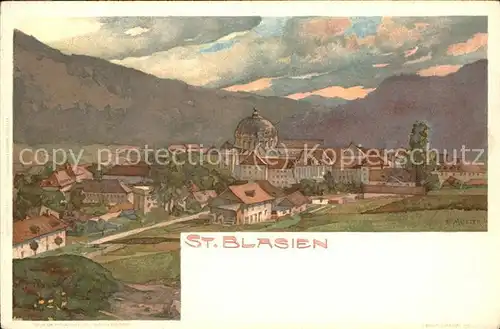 St Blasien (Kuenstlerkarte von Karl Mutter) Kat. St. Blasien