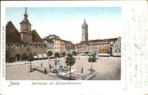 Jena Marktplatz mit Bismarckbrunnen Kat. Jena