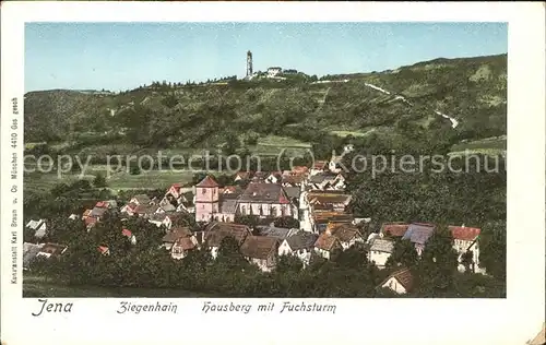 Jena Ziegenhain Hausberg mit Fuchsturm Kat. Jena