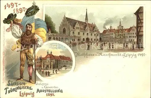 Leipzig Saechs. Thuer.Industrie u.Gewerbe Ausstellung 1897 (Rathaus u.Naschmarkt) Kat. Leipzig