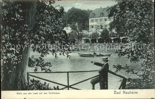 Bad Nauheim Teichhaus Ruderboot Kat. Bad Nauheim