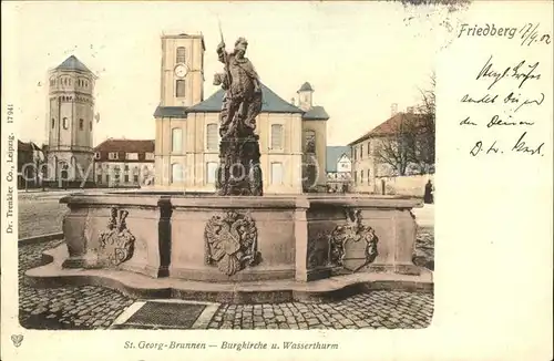 Friedberg Hessen St.Georg Brunnen Burgkirche Wasserturm Kat. Friedberg (Hessen)