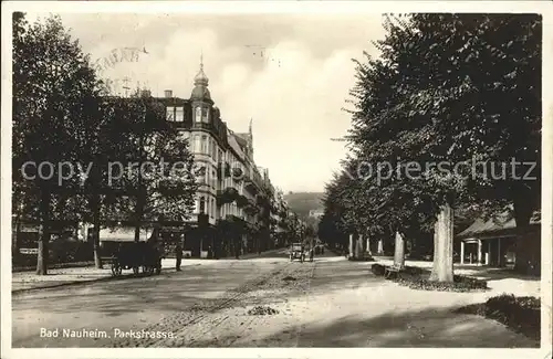 Bad Nauheim Parkstrasse Auto Pferdewagen Kat. Bad Nauheim