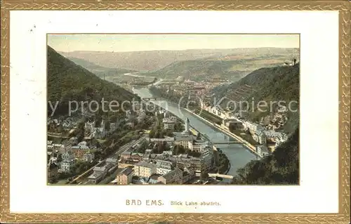 Bad Ems Panorama Blick Lahn abwaerts  Kat. Bad Ems