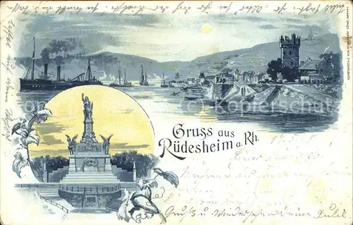 Ruedesheim Panorama Nationaldenkmal Kat. Ruedesheim am Rhein