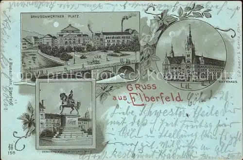 Elberfeld Wuppertal Neues Rathaus Brausenwerther-Platz Kaiser Wilhelm-Denkmal / Wuppertal /Wuppertal Stadtkreis