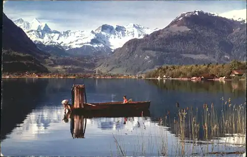 Sachseln OW Stempelabschlag] Sarnersee Wetterhorn Schwarzhorngruppe Boot / Sachseln /Bz. Obwalden